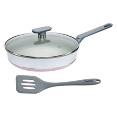 Zodiac 諾帝亞 絕美雙色陶瓷平底鍋 28cm (附矽膠鍋鏟), 1組