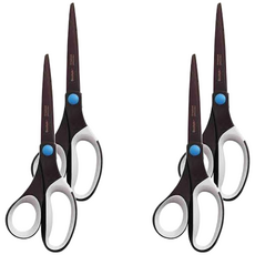 WESTCOTT 鈦銳利不沾黏剪刀 No.15885 8吋, 人性化曲線握柄, 細長刀刃設計, 軸心環採用專業級螺紋設計, 4支