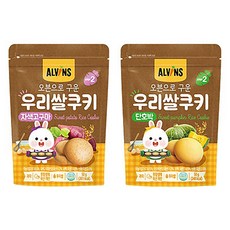 ALVINS 愛彬思 糙米寶寶餅乾 A組 6個月以上, 南瓜口味+紫薯口味, 50g, 6包