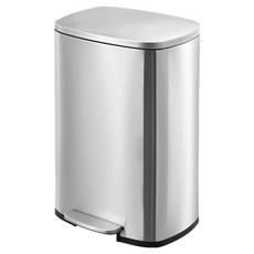 H&K 家居 東京緩降踏式垃圾桶 銀色不鏽鋼 靜音設計 居家清潔好幫手, 12L