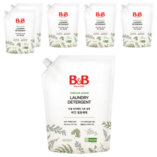 비앤비 리얼 라즈베리 식초 담은 비건 섬유세제 무향 리필, 1.5L, 6개