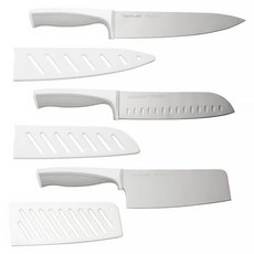 NEOFLAM 台灣原廠公司貨 鈦金刀具6件組, 3刀 + 3刀鞘 純淨白, 1組