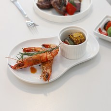 로얄보덴 피넛 접시세트, 화이트, 1세트, 플레이트 + 소스볼