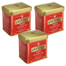TWININGS 唐寧茶 錫盒裝英式早餐紅茶葉, 100g, 3罐