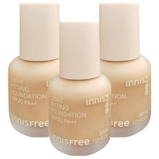 INNISFREE 輕薄透服貼粉底液 SPF20 PA++ 30ml, 17N, 3瓶