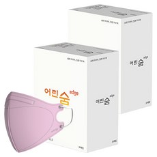 어린숨 엣지 새부리형 컬러 마스크 중형, 30개입, 2개, 비비드핑크