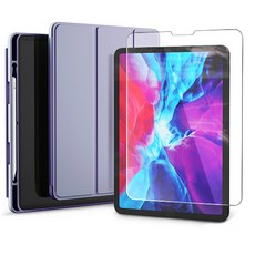 신지모루 스마트커버 애플펜슬 수납 태블릿PC 케이스 + 신지글래스 9H 풀커버 강화유리 액정보호 필름 2p 세트, 라벤더 퍼플, 1개