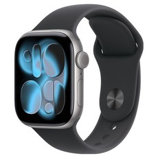 Apple 2025 Apple Watch S11 太空灰色鋁金屬 + S/M黑色運動型錶帶, 42mm, 太空灰色 + 黑色, GPS