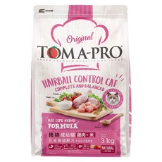 TOMA-PRO 優格 成幼貓 化毛高纖配方 乾飼料, 雞肉 + 米, 3kg, 1袋
