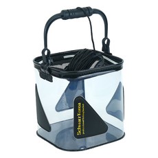 SCHWARZ 可折疊透明水桶, 黑色