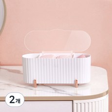 화장솜 퍼프 수납함, 화이트, 2개