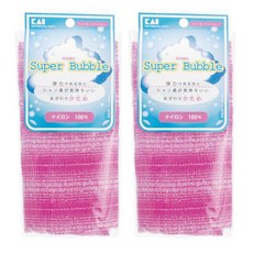 KAI 貝印 極細纖維浴洗巾 041LA0513, 桃子色, 2條, 1入