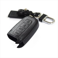 VIP 천연가죽 스마트키 키케이스 현대/기아 4버튼, 블랙, VH-02