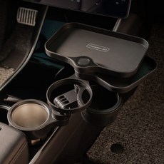 Chameleon360 車用保溫保冷多功能杯架託盤 CM-CUP1, 黑色, 1個
