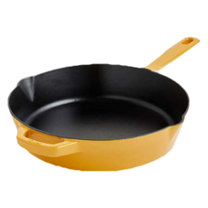 美國kana Milo 單柄琺瑯鑄鐵平底煎鍋 (26cm), 適用於瓦斯爐、烤箱、電磁爐, 1個
