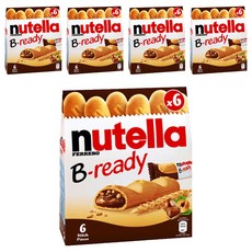 nutella 能多益 榛果可可威化棒 6條入, 132g, 5盒