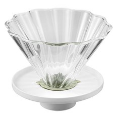 하리오 차차 드리퍼 부케 CDB-02-W, 1개, 화이트 + 그린 + 투명