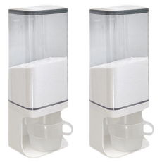 Winprice 壁掛式壁掛洗滌劑分裝瓶 1500ml, 白色, 2個