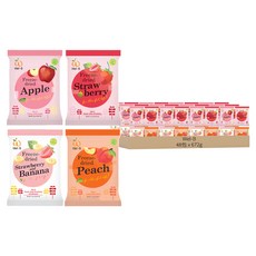 Wel-B 天然鮮果凍乾 蘋果*12包+草莓*12包+水蜜桃*12包+香蕉草莓*12包, 672g, 1組