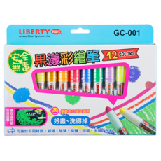 LIBERTY 利百代 果漾彩繪筆 好畫、洗得掉 學齡前小朋友適用, 12色, 1盒