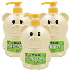 依必朗 兒童舒眠沐浴乳 舒活森林, 700ml, 可愛造型設計, 台灣製造, 3瓶