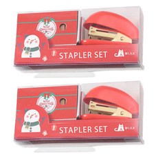 다사바바 크리스마스 사무용품 스탠플러, 랜덤발송, 2세트