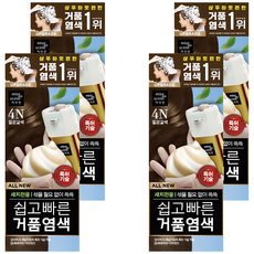 미쟝센 올 뉴 쉽고빠른 거품 염모제, 4N짙은갈색, 4개