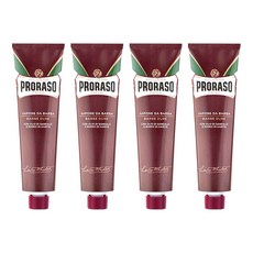 PRORASO 刮鬍膏 紅標 滋潤檀香 150ml, 4條