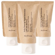 [비건라이프] 허블룸 데일리 톤 업 비건 선스크린 SPF50+ PA++++, 50ml, 3개