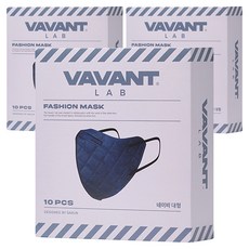 바반트 2D 컬러 패션 마스크 대형, 네이비, 10개입, 3개