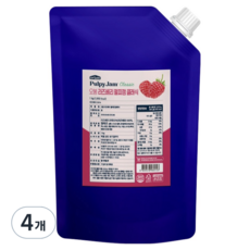 오붐 라즈베리 펄피잼 클래식, 1kg, 4개
