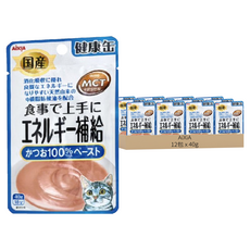 AiXiA 能量補給軟包5號 日本製造 含中鏈脂肪酸油, 鰹魚 泥狀, 40g, 12包