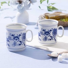 체스키포슬란 쯔비벨무스터 헨리 머그컵 330ml, 블루, 2개