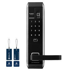 SOLITY 指紋辨識 SYNC 把手型門鎖 掛式鑰匙 2p + 貼紙鑰匙 2p 門鎖 SYNC TM902, 顧客自行安裝