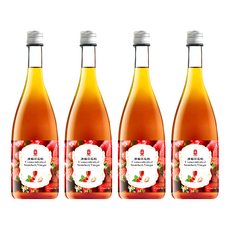 e.Ben 一本 濃縮草莓醋 玻璃瓶精裝盒, 500ml, 4瓶