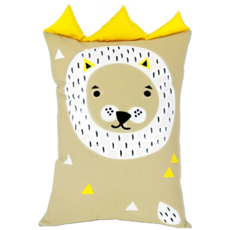 GGUMBI DREAMB 動物造型透氣防蟎抱枕 韓國製造 KC認證 柔軟透氣, 52 x 39cm, 獅子, 1個