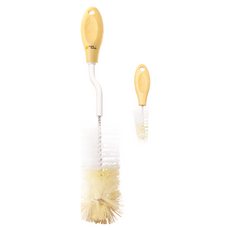 PiYOPiYO 黃色小鴨 360度雙色奶瓶刷 + 奶嘴刷, 1組, 黃色