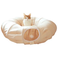 sosimtiger 探頭隧道貓咪玩具, 1個, 奶油黃