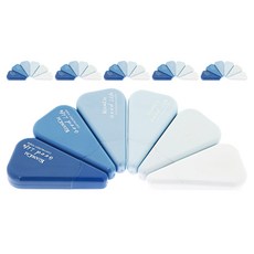 KUANGCAI 그라데이션 삼각 수정테이프 6종 세트, 베이비블루, 6세트