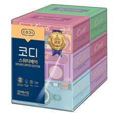 CODI Sweety Bear甜心熊天然紙漿盒裝面紙2層, 200張, 6個