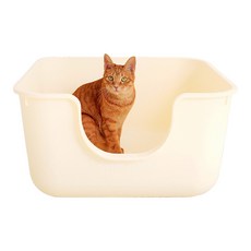 소심한호랑이 진심박스 고양이 화장실, 아이보리, 1개