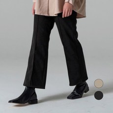 오슬 여성용 스트레이트핏 모직 밴딩 슬랙스