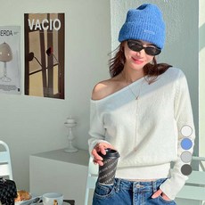 NANING9 女款Uhenko露肩針織衫, Ivory