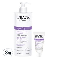 유리아쥬 진피 데일리 페미닌 마일드 젤 여성청결제 500ml + 진피 3ml, 3개