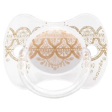 Suavinex 蘇維妮 Ethnic系列 矽膠奶嘴, 0~4個月, 霧面白金色, 1個