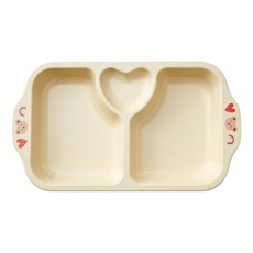 Modern House 熊熊愛心玉米點心餐盤, 餐盤, 1個, 米色
