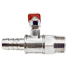 新多多小舖 單口瓦斯考克 四分外牙 + 4分插心, 銀色 + 紅色, 1個