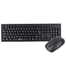 INTOPIC 廣鼎 2.4GHz 無線鍵盤滑鼠組 人體工學設計 舒適握感, KCW-955, 黑色, 一般型