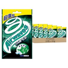 Airwaves Super 極酷嗆涼無糖口香糖 - 冰炫薄荷口味，超值包, 62g, 1盒