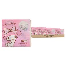 ONEDER 旺達棉品 三麗鷗美樂蒂印花面紙巾 抽取式面紙 外出攜帶方便, 40張, 10包